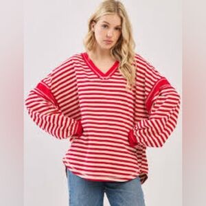 Red Striped Women's Top